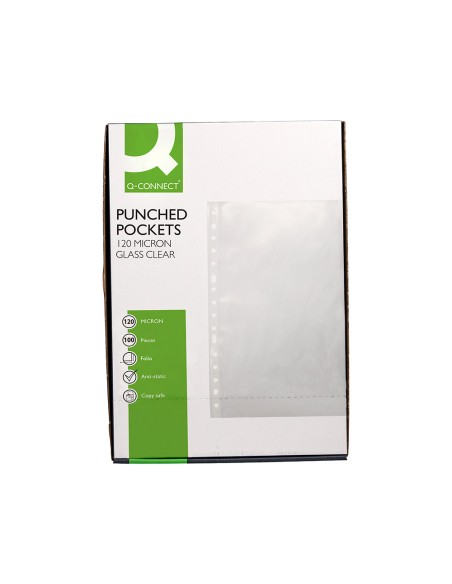 Funda multitaladro q connect folio 120 mc cristal caja de 100 unidades