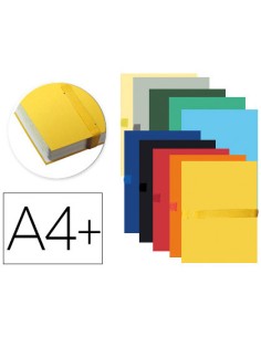 Carpeta de proyecto exacompta din a4 lomo hasta 130 mm extensible con tira de velcro colores surtidos