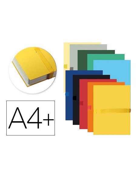 Carpeta de proyecto exacompta din a4 lomo hasta 130 mm extensible con tira de velcro colores surtidos