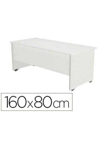 Mesa oficina rocada serie work 160x80 cm acabado aw04 blanco blanco