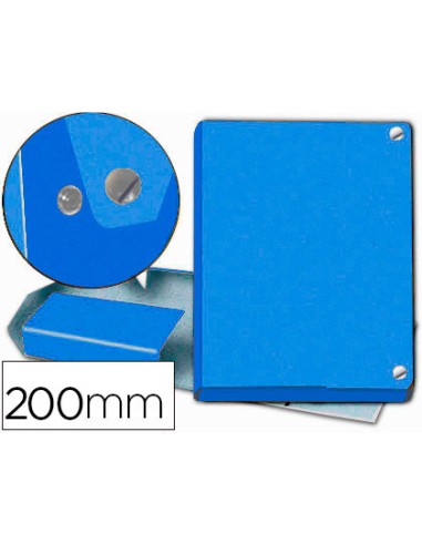 Carpeta proyectos pardo folio lomo 200 mm carton forrado azul con broche