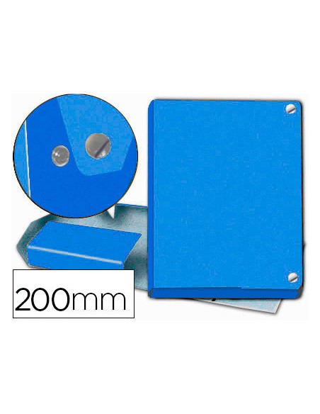 Carpeta proyectos pardo folio lomo 200 mm carton forrado azul con broche