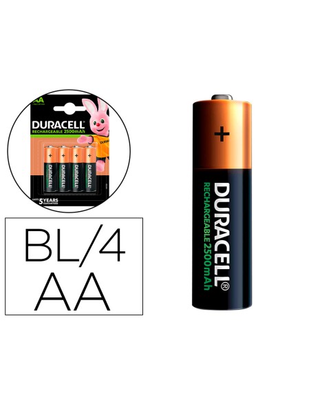 Pila duracell recargable staycharged aa 2500 mah blister de 4 unidades