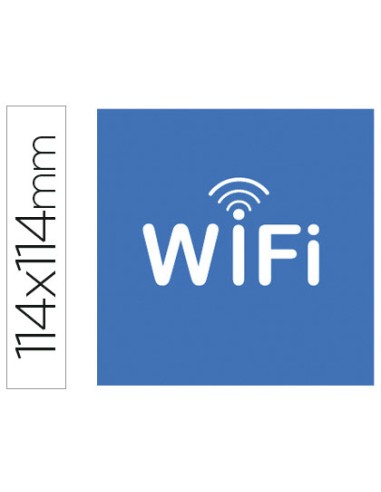 Etiqueta adhesiva apli de senalizacion simbolo wifi 114x114 mm