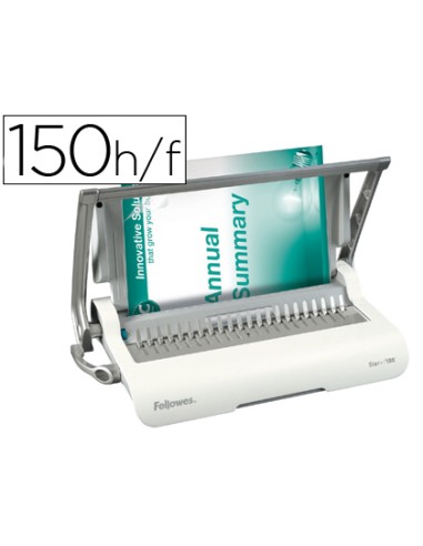 Encuadernadora para canutillo fellowes star150 perfora 15 hojas tamano din a4 encuaderna hasta 150 hojas