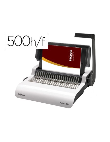 Encuadernadora manual para canutillo fellowes pulsar300 perfora 20 hojas tamano din a4encuaderna hasta 300 hojas