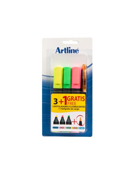 Rotulador artline fluorescente ek 660 blister de 3 unidades 1 boligrafo serie 7000 sin cargo