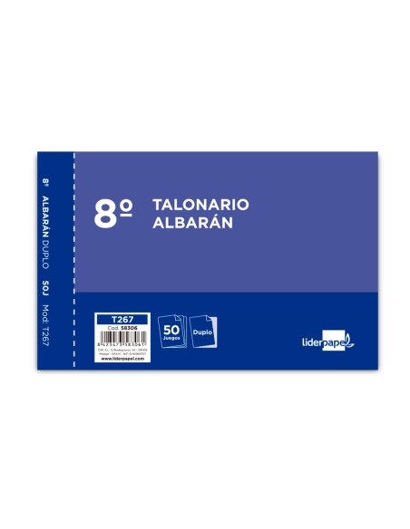 Talonario liderpapel albaran octavo duplicado apaisado