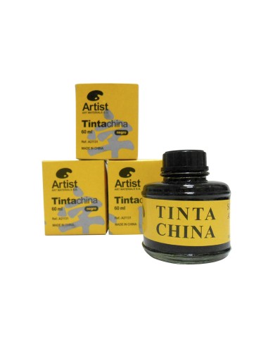 Tinta china artist negra frasco de 60 ml