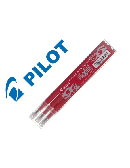 Recambio boligrafo pilot frixion ball rojo caja de 3 unidades