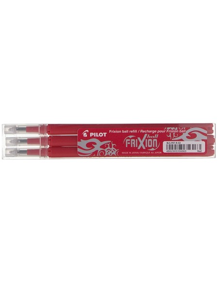 Recambio boligrafo pilot frixion ball rojo caja de 3 unidades