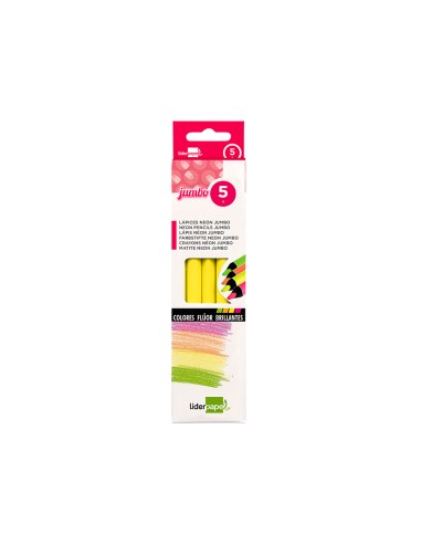 Lapices fluorescente liderpapel jumbo neon amarillo