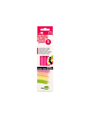 Lapices fluorescente liderpapel jumbo neon rosa