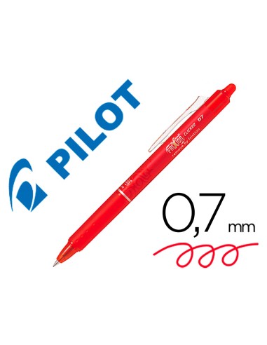 Boligrafo pilot frixion clicker borrable 07 mm color rojo