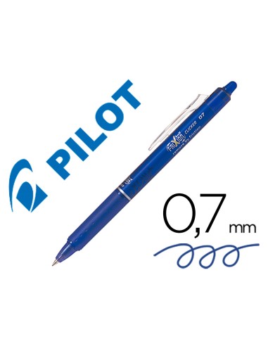 Boligrafo pilot frixion clicker borrable 07 mm color azul