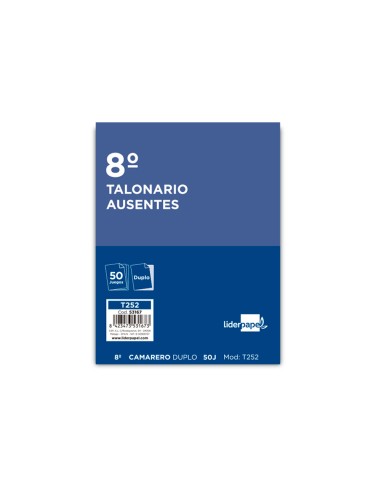 Talonario liderpapel camarero 8º original y copia t252 zig zag