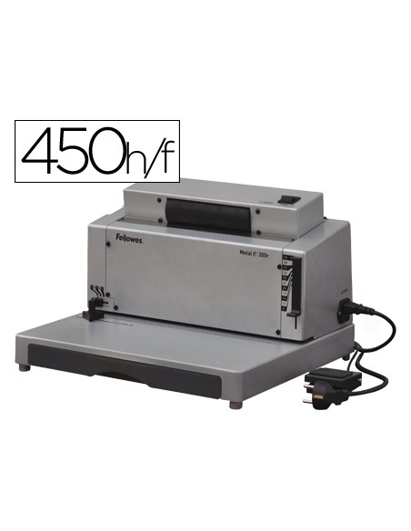 Encuadernadora electrica para espiral fellowes e 200r perfora 20 h encuaderna hasta 450 h paso 5 1