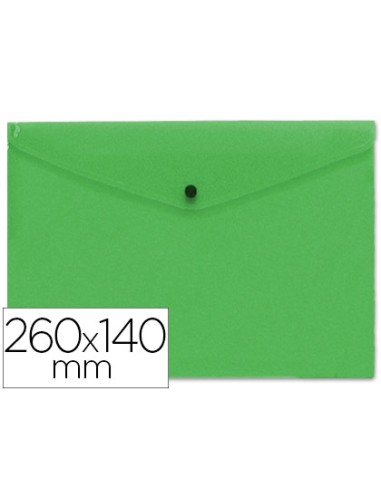 Carpeta liderpapel dossier broche polipropileno tamano sobre americano 260x140mm verde translucido