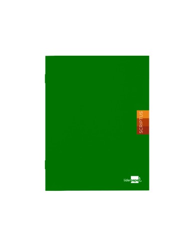 Libreta liderpapel scriptus a5 48 hojas 90g m2 cuadro 4mm con margen color verde