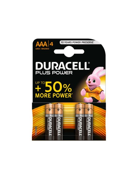 Pila duracell alcalina plus aaa blister con 4 unidades