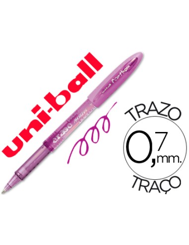 Boligrafo uni ball uf 202 fanthom borrable 07 mm tinta gel violeta