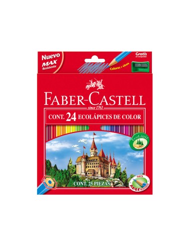Lapices de colores faber castell c 24 colores hexagonal madera reforestada