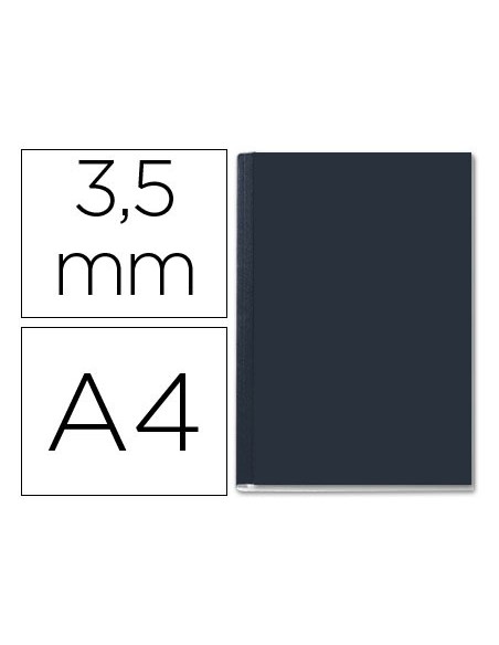 Tapa de encuadernacion channel rigida 35560 negra lomo aa capacidad 10 35 hojas