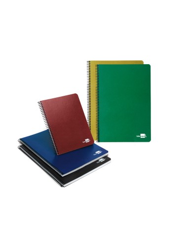 Cuaderno espiral liderpapel folio tapa dura 80h 60 gr cuadro 4mm con margen colores surtidos
