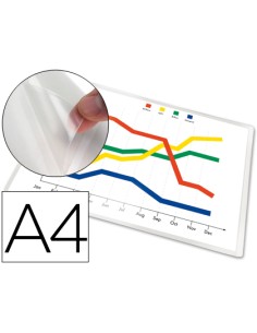 Funda autoadhesiva q connect tamano a 4 210x297mm pack de 5 unidades