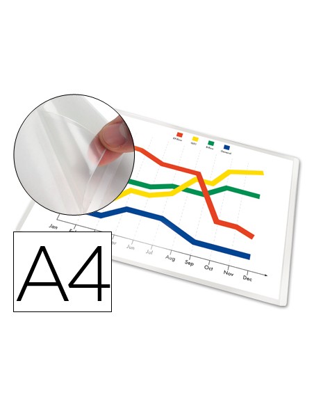 Funda autoadhesiva q connect tamano a 4 210x297mm pack de 5 unidades