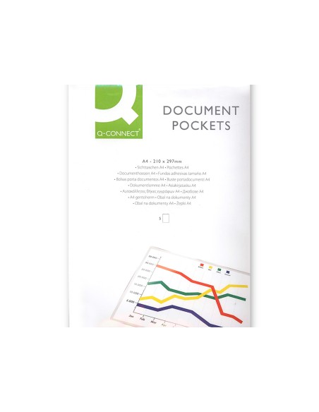 Funda autoadhesiva q connect tamano a 4 210x297mm pack de 5 unidades