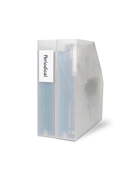 Funda autoadhesiva q connect para lomo de carpeta 55x102mmpack de 6 unidades