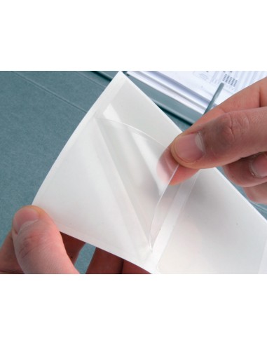 Funda autoadhesiva q connect para tarjetas de visita 60x95mm pack de 10 unidades