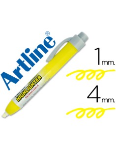 Rotulador artline clix fluorescente ek 63 amarillo punta biselada 400 mm
