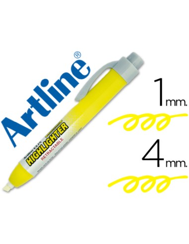 Rotulador artline clix fluorescente ek 63 amarillo punta biselada 400 mm