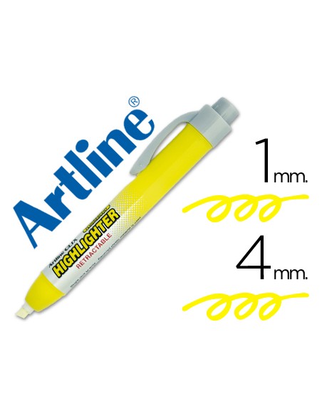 Rotulador artline clix fluorescente ek 63 amarillo punta biselada 400 mm