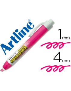 Rotulador artline clix fluorescente ek 63 rosa punta biselada 400 mm