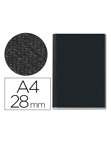 Tapa de encuadernacion channel rigida 73970095 negro lomo 28 mm capacidad 280 hojas