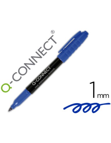 Rotulador q connect para cd dvd punta fibra permanente azul punta redonda 10 mm
