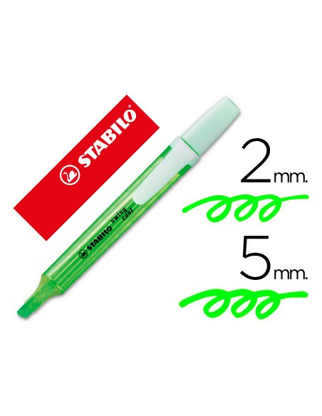 Rotulador stabilo marcador fluorescente swing cool verde