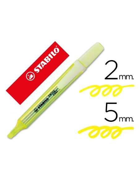 Rotulador stabilo marcador fluorescente swing cool amarillo