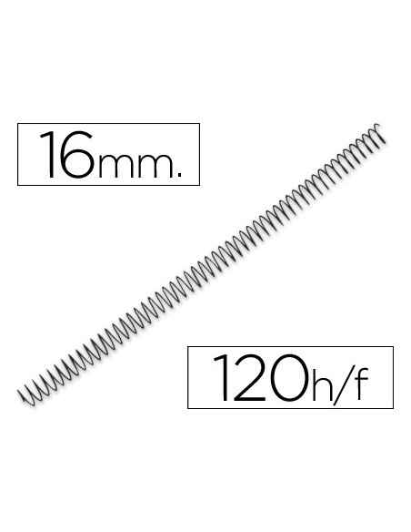 Espiral metalico yosan negro paso 64 5 1 16 mm calibre 120 mm