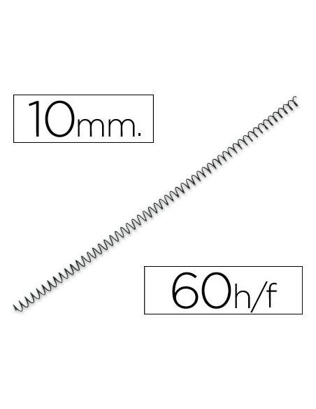 Espiral metalico yosan negro paso 64 5 1 10 mm calibre 100 mm