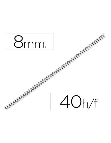 Espiral metalico yosan negro paso 64 5 1 8 mm calibre 100 mm