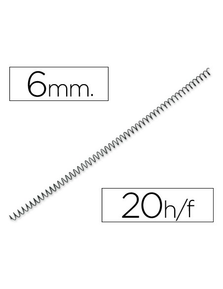 Espiral metalico yosan negro paso 64 5 1 6 mm calibre 100 mm