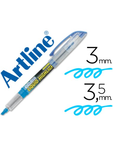 Rotulador artline fluorescente ek 640 azul punta biselada