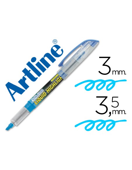 Rotulador artline fluorescente ek 640 azul punta biselada