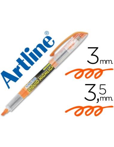 Rotulador artline fluorescente ek 640 naranja punta biselada