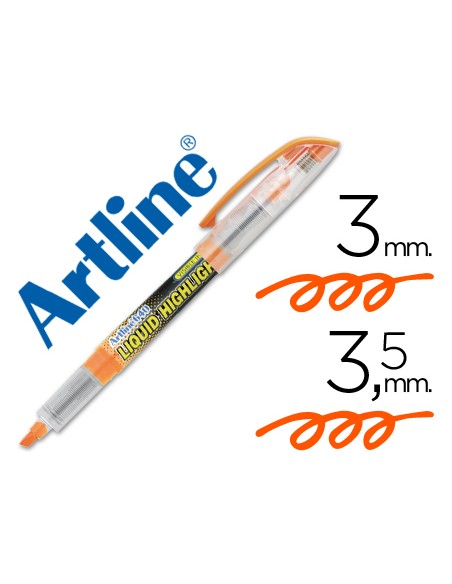 Rotulador artline fluorescente ek 640 naranja punta biselada