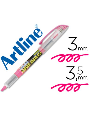 Rotulador artline fluorescente ek 640 rosa punta biselada